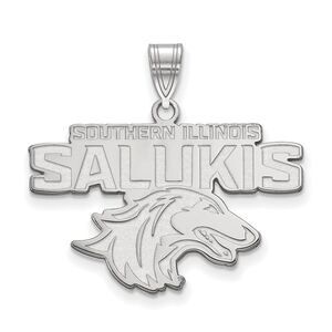 10k White Gold Southern Illinois U. Large Pendant